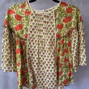 Rachael Zoe Flutter Sleeve Cotton Top, Sz S